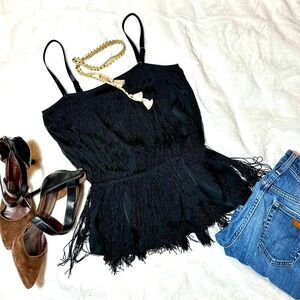 theory Pardia Fringe Silk Camisole Sz S